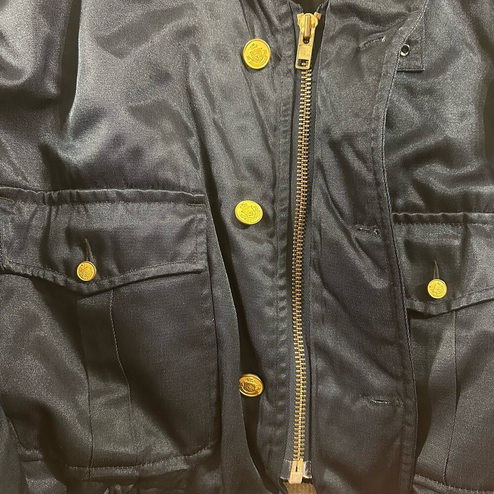 Vintage Police Coat‎ Bomber Uniform Jacket Fur Collar Security Safety Halloween - Picture 2 of 5